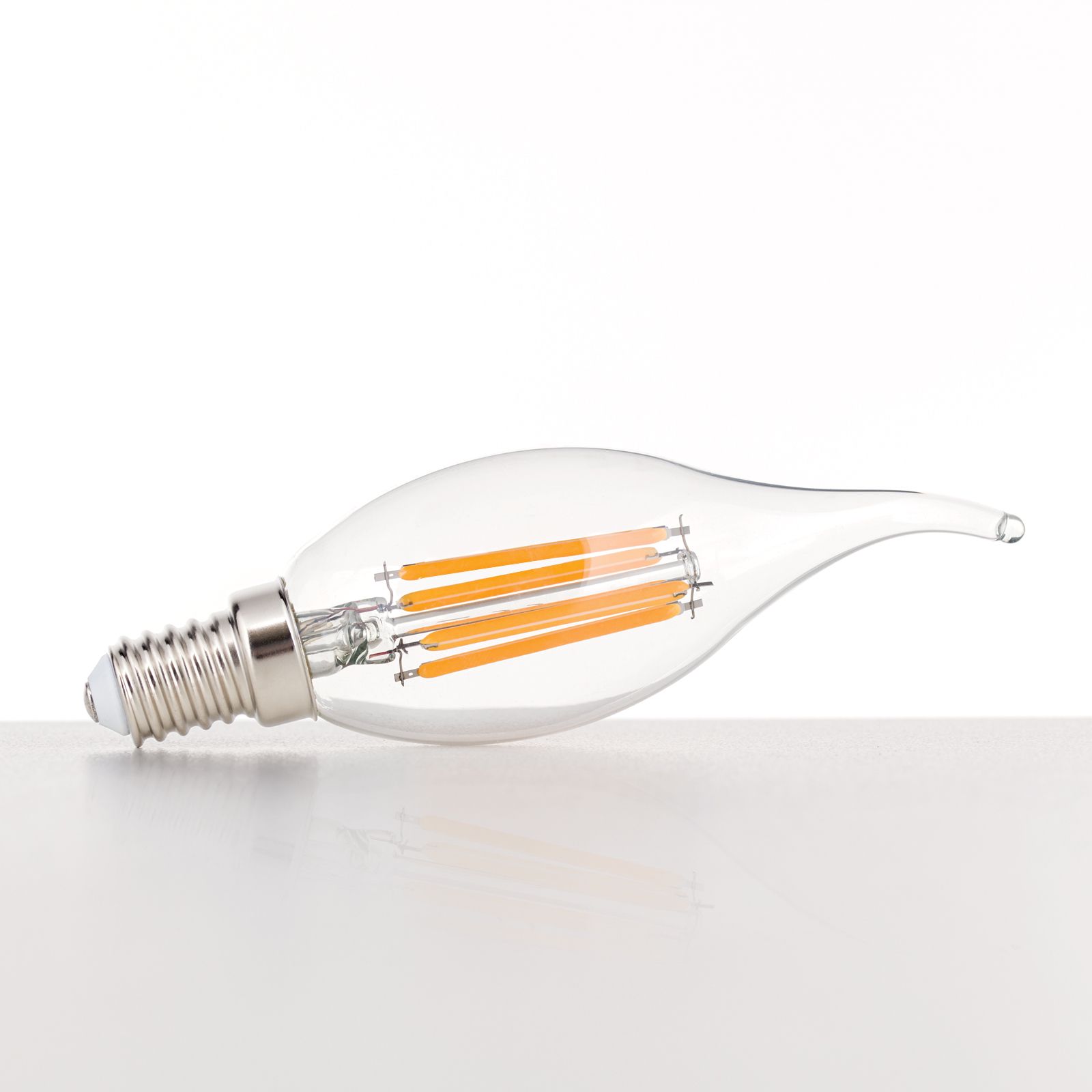 LED Windstoßkerze, E14, 4,5 Watt, klar
