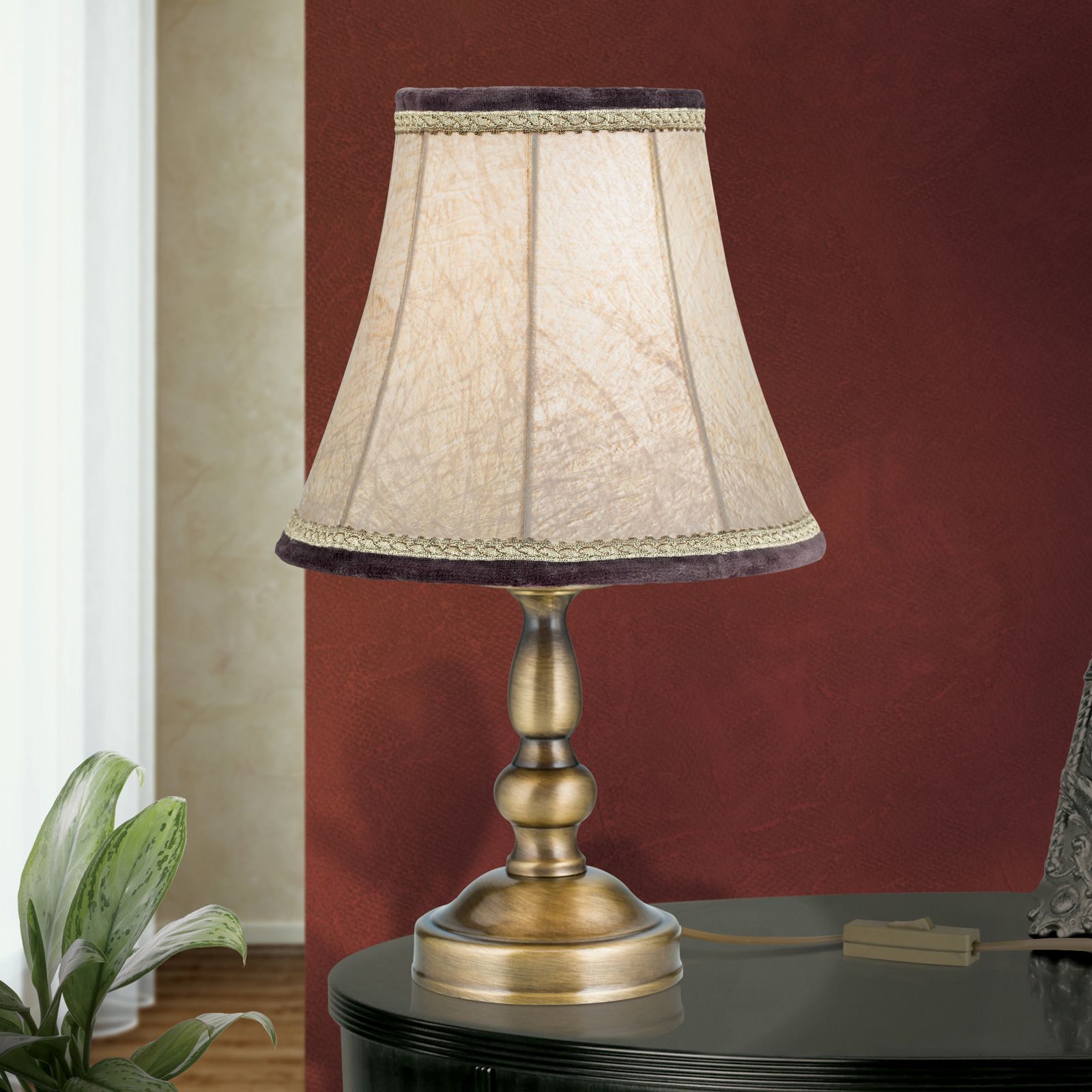 Table lamp FLÄMISCH, patina, D20cm