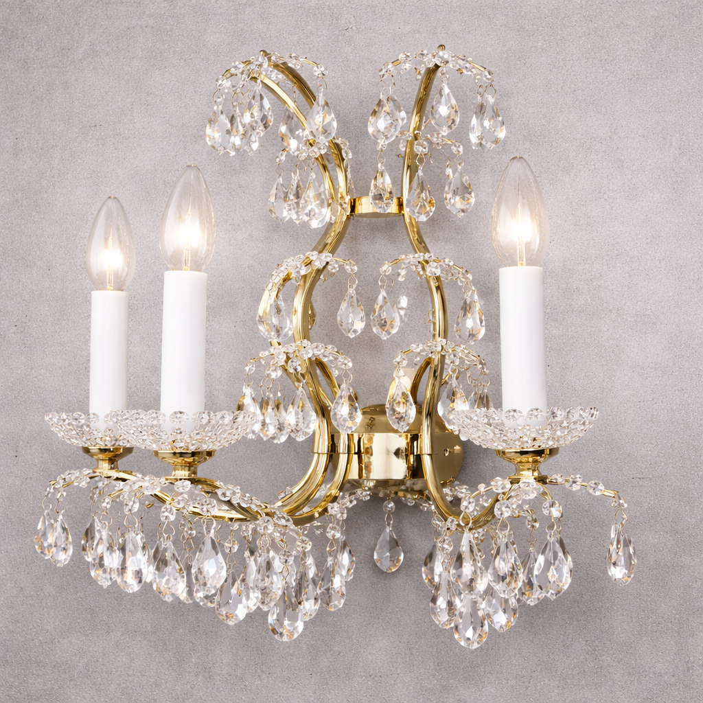 Wandleuchte HIROHITO, 3-flammig, Gold