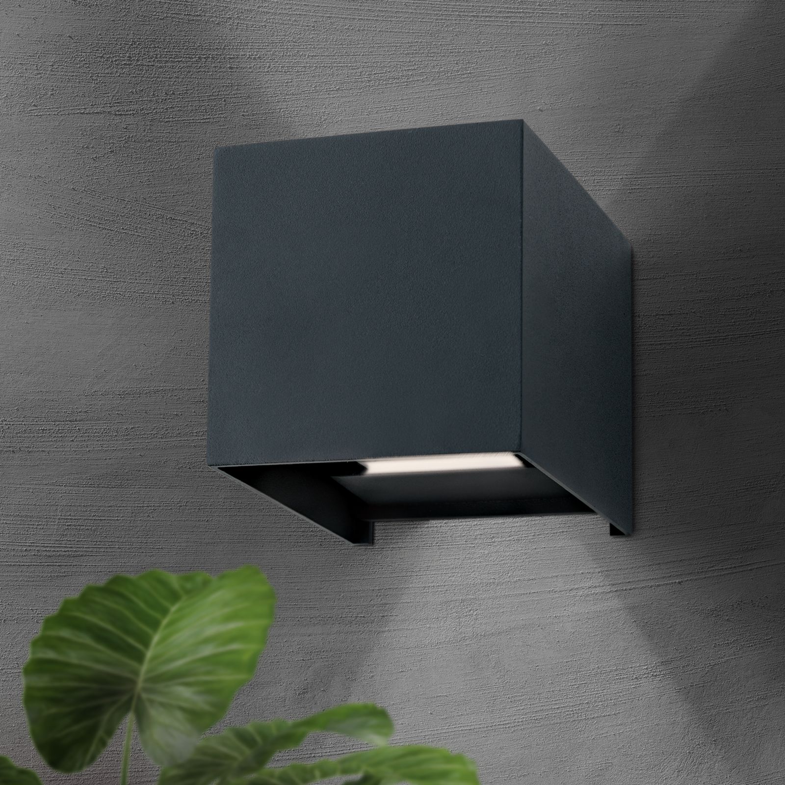 LED Wandleuchte CUBE, Anthrazit
