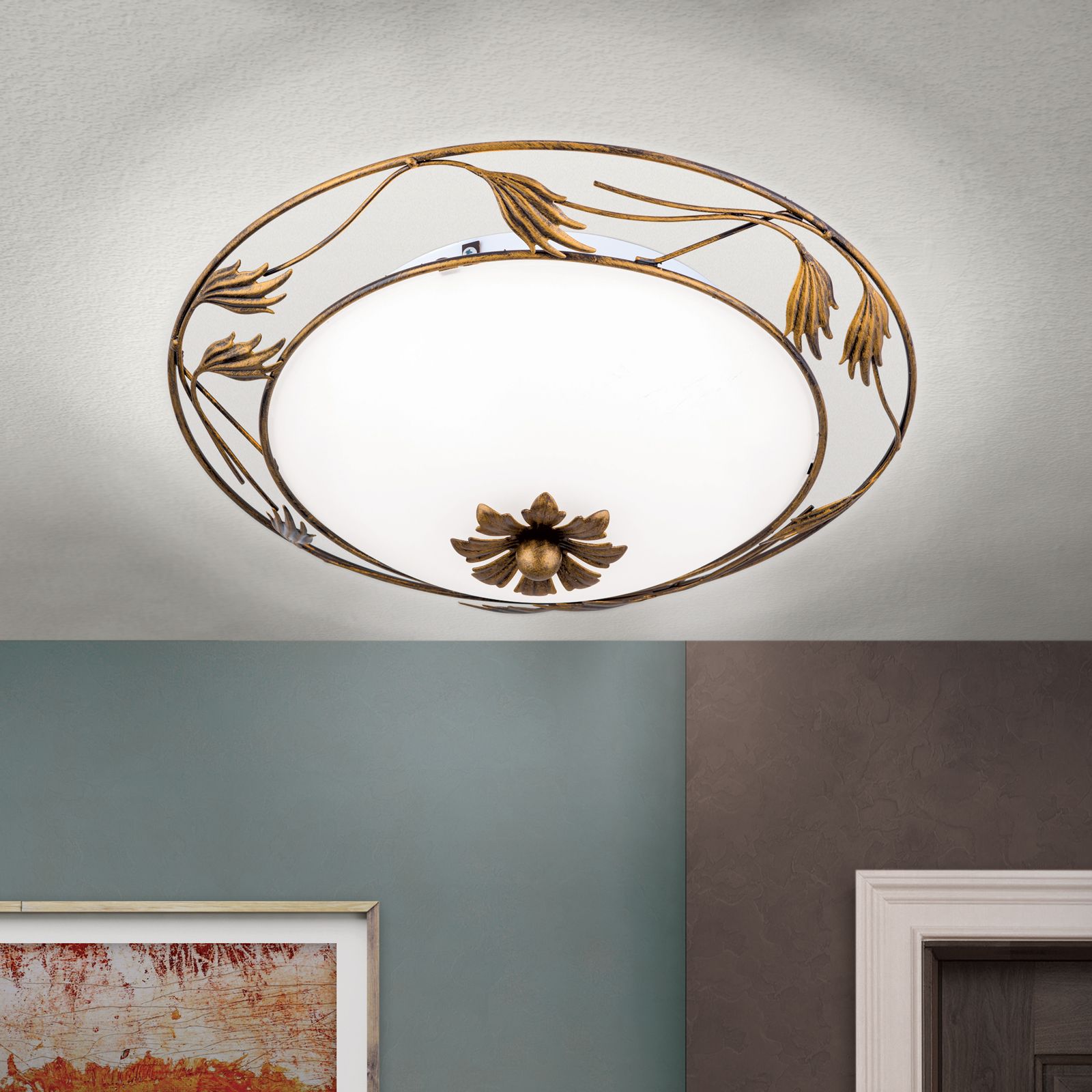 Deckenleuchte FLEUR, Antik, 40cm