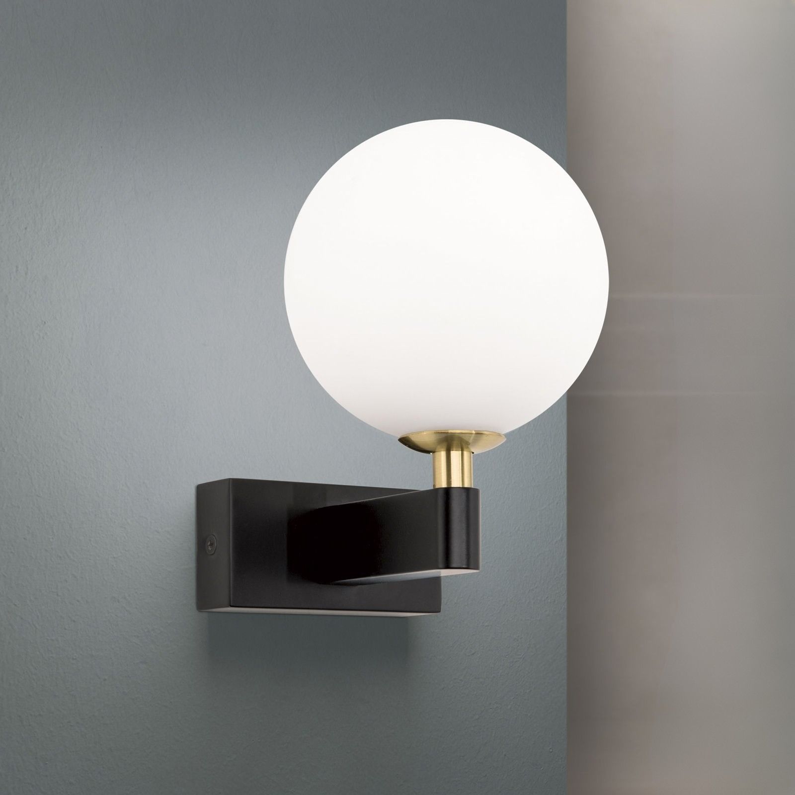 Wandleuchte MARA, Schwarz/Messing matt