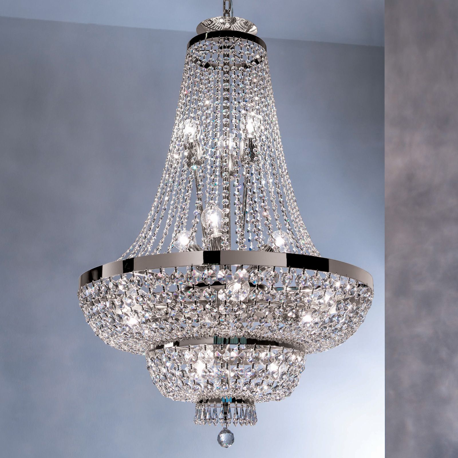 Chandelier SHERATON, 15-flames, chrome, 70 cm