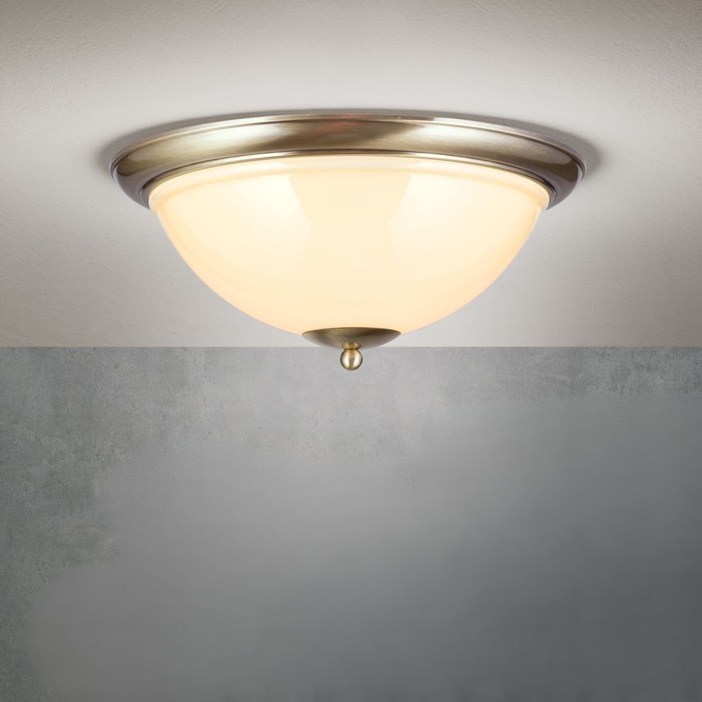 Ceiling Light AUSTRIAN OLD LAMP, antique brass finish, champagne glass, Ø 50cm