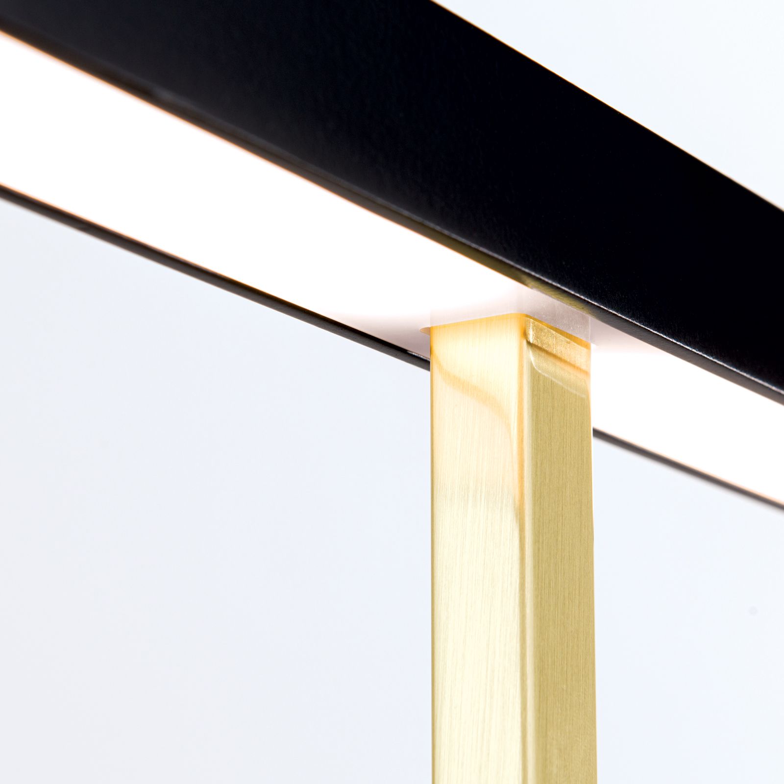 Contemporary Matt Gold And Clear Tube Table Lamp With Black Gold Shade