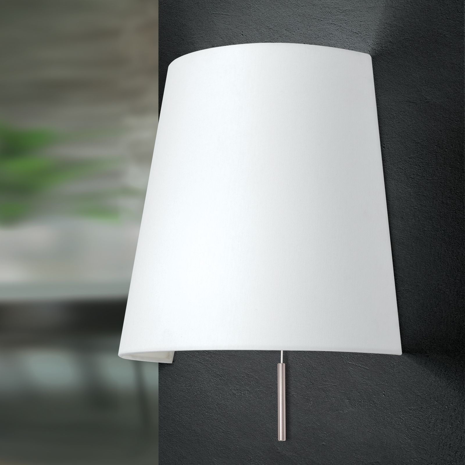 Applique murale SHADE, satin, avec abat-jour blanc