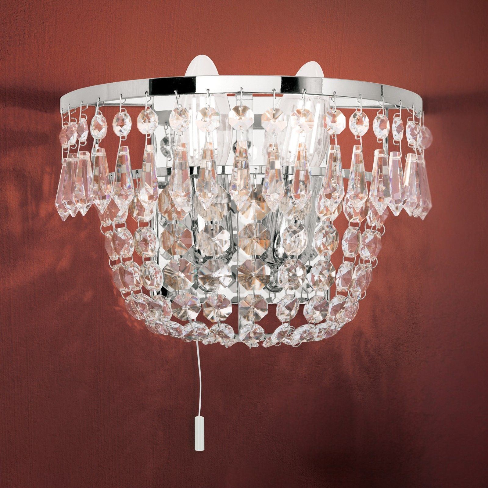 Sheraton wall light, chrome finish
