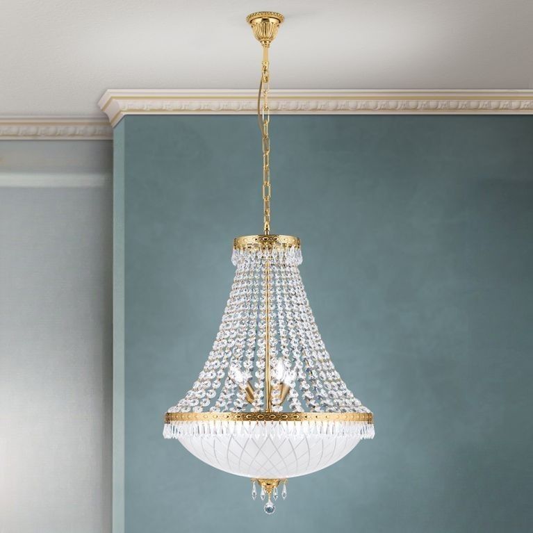 Kronleuchter EMPIRE CRYSTAL, 9-flammig, Gold