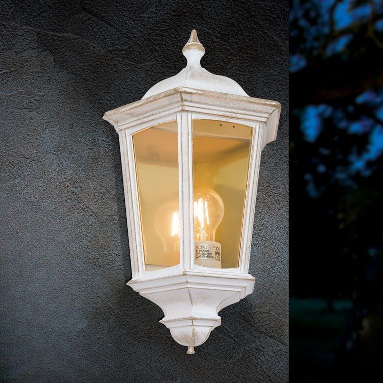 Wandaußenleuchte PUCHBERG, Weiß-Gold