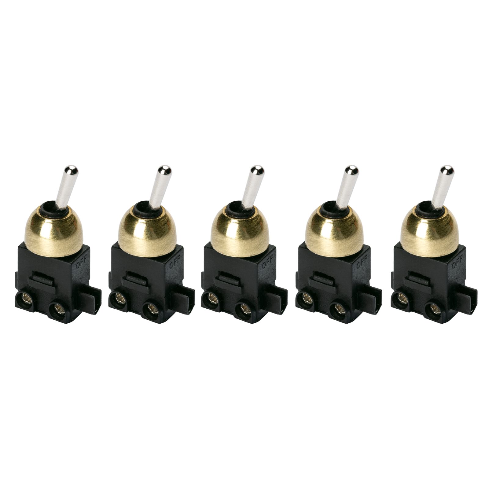 Einbaukippschalter, Ø 12 mm, Messing, Set 5 Stück