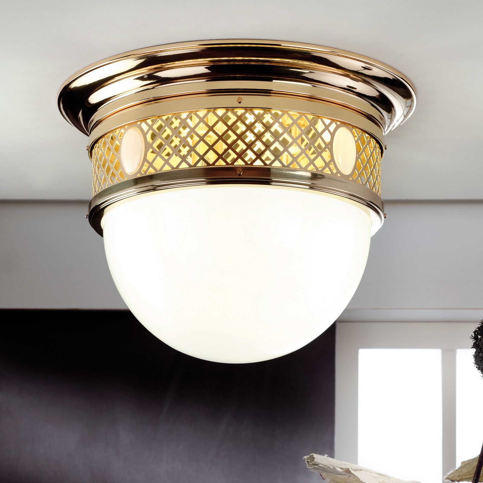 Deckenleuchte ALT WIEN, Messing glänzend, 48cm