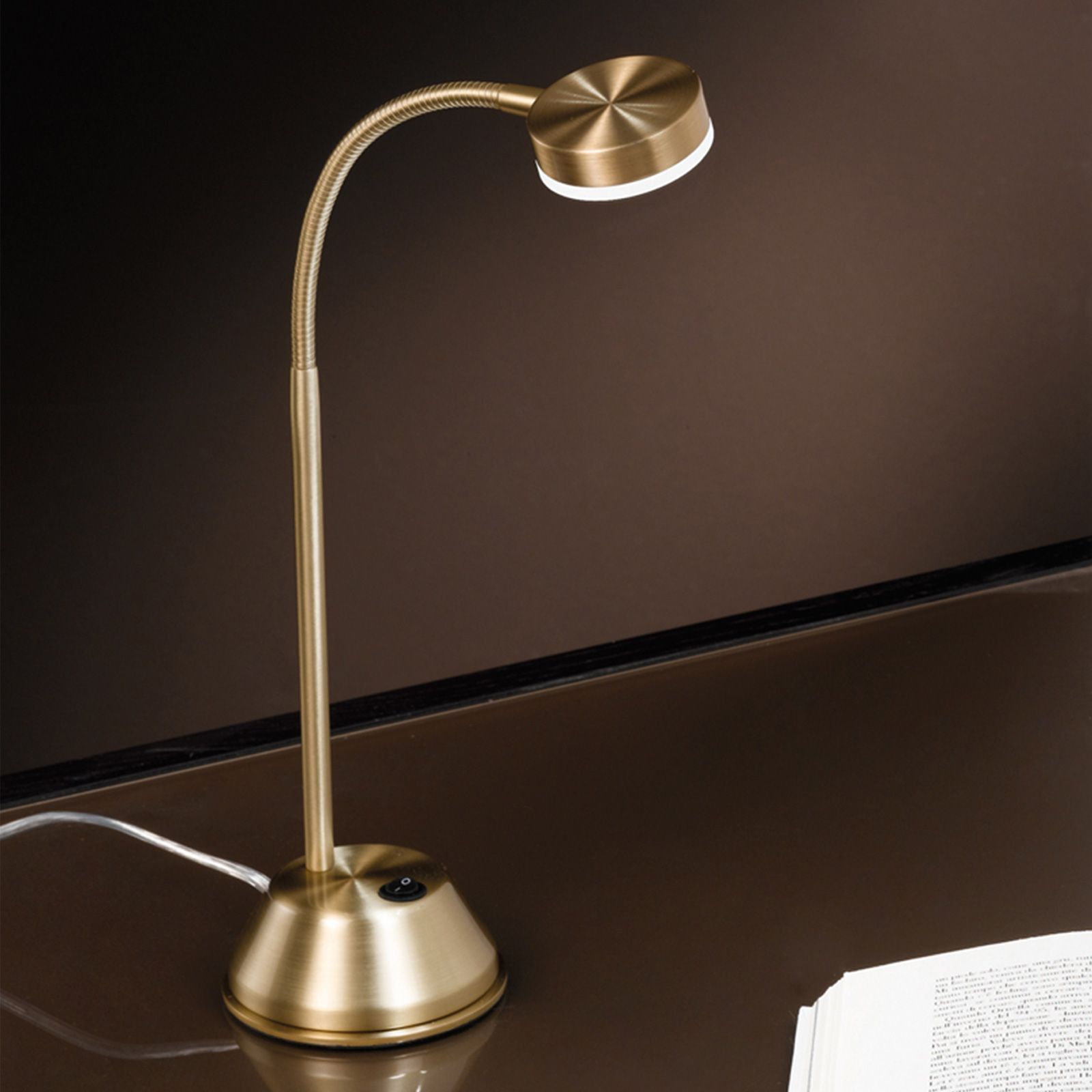 LED table lamp MIRA, Antique Brass finish