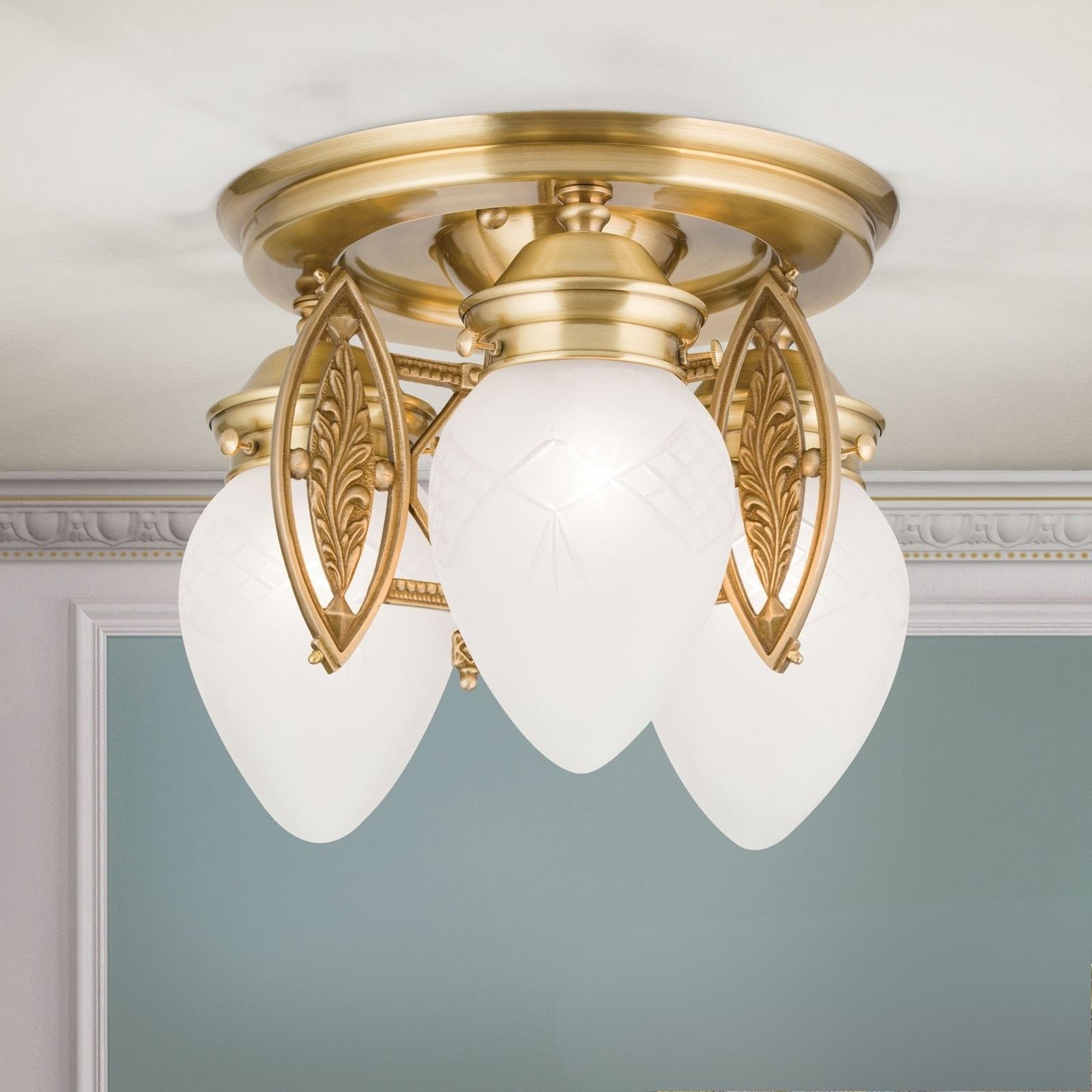 Ceiling chandelier BUDAPEST, 3-flames, bronze