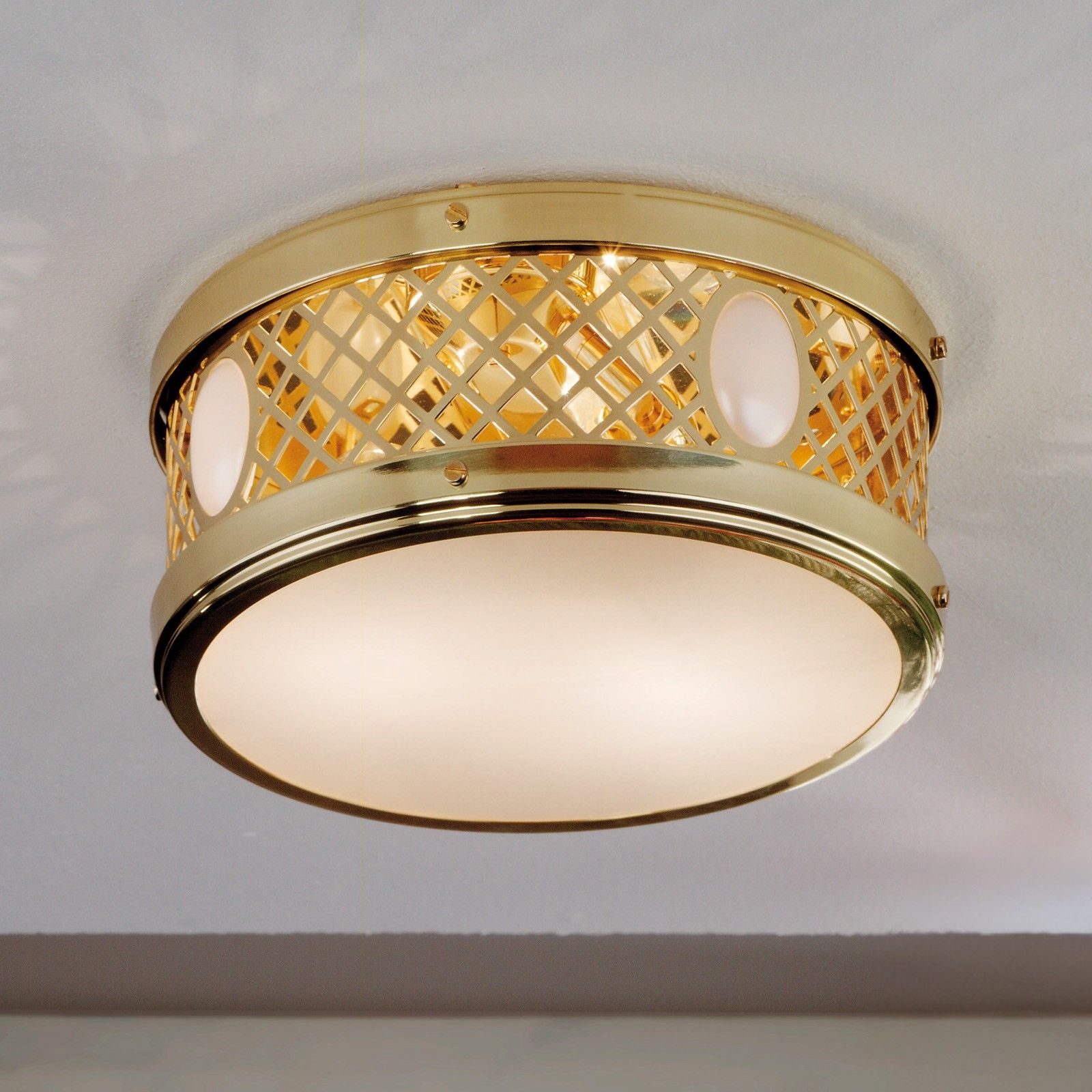 Runde Deckenleuchte ALT WIEN, Messing glänzend, 25cm