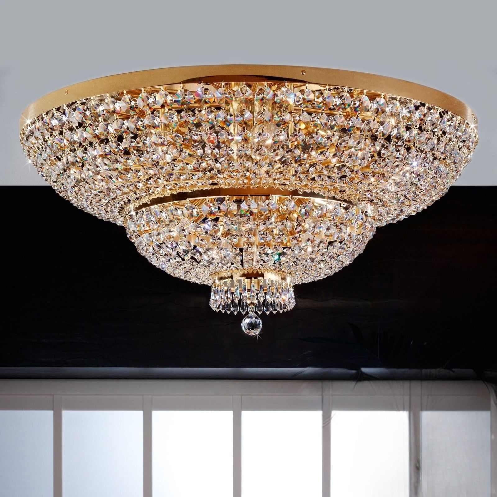 Deckenluster SHERATON, gold, 120cm