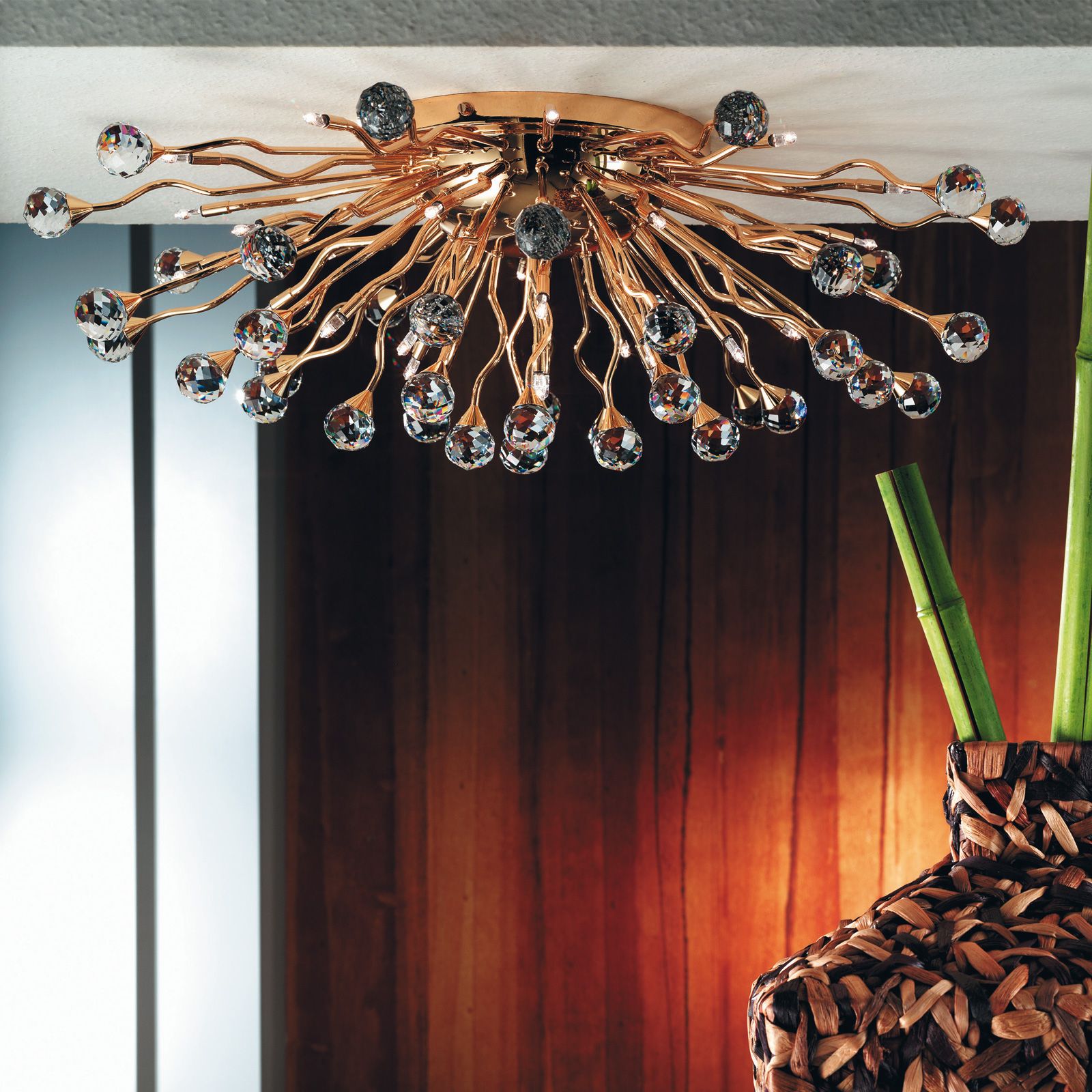 Ceiling light GALAXY, 78cm, 24K gold plated