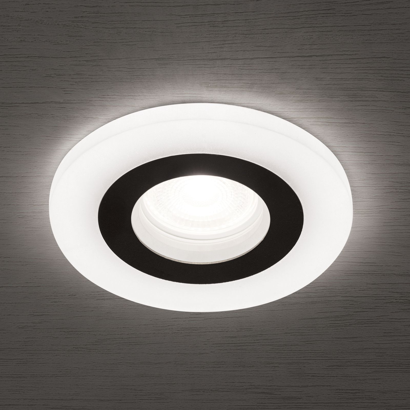 Einbaustrahler GLOW mit Acrylglasring, Ø 11cm, schwarz