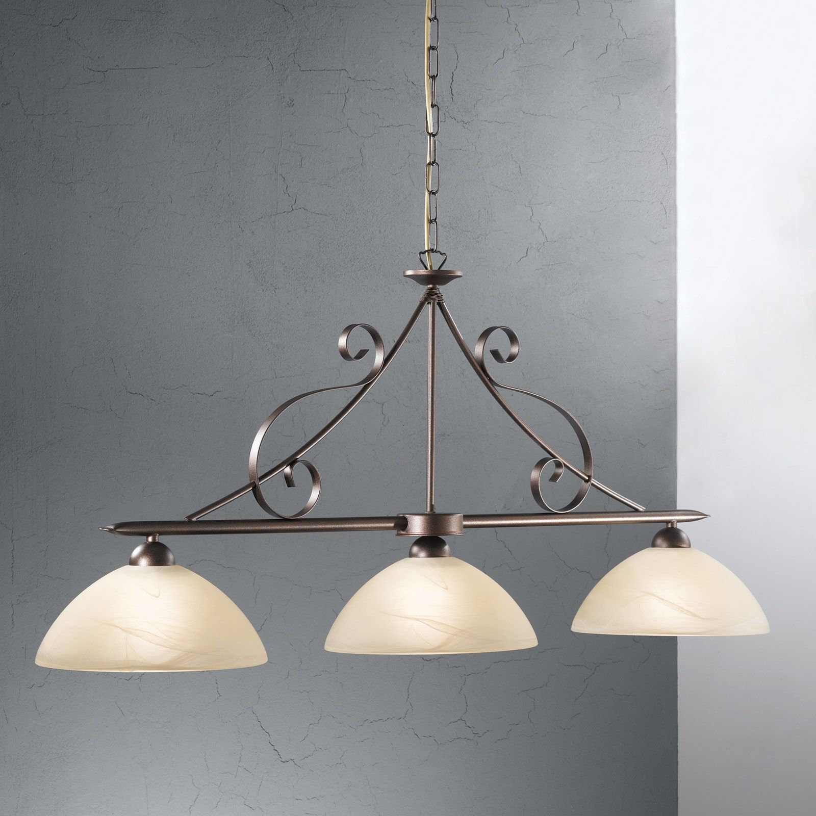 Luster ELLA, 3-flammig, antik