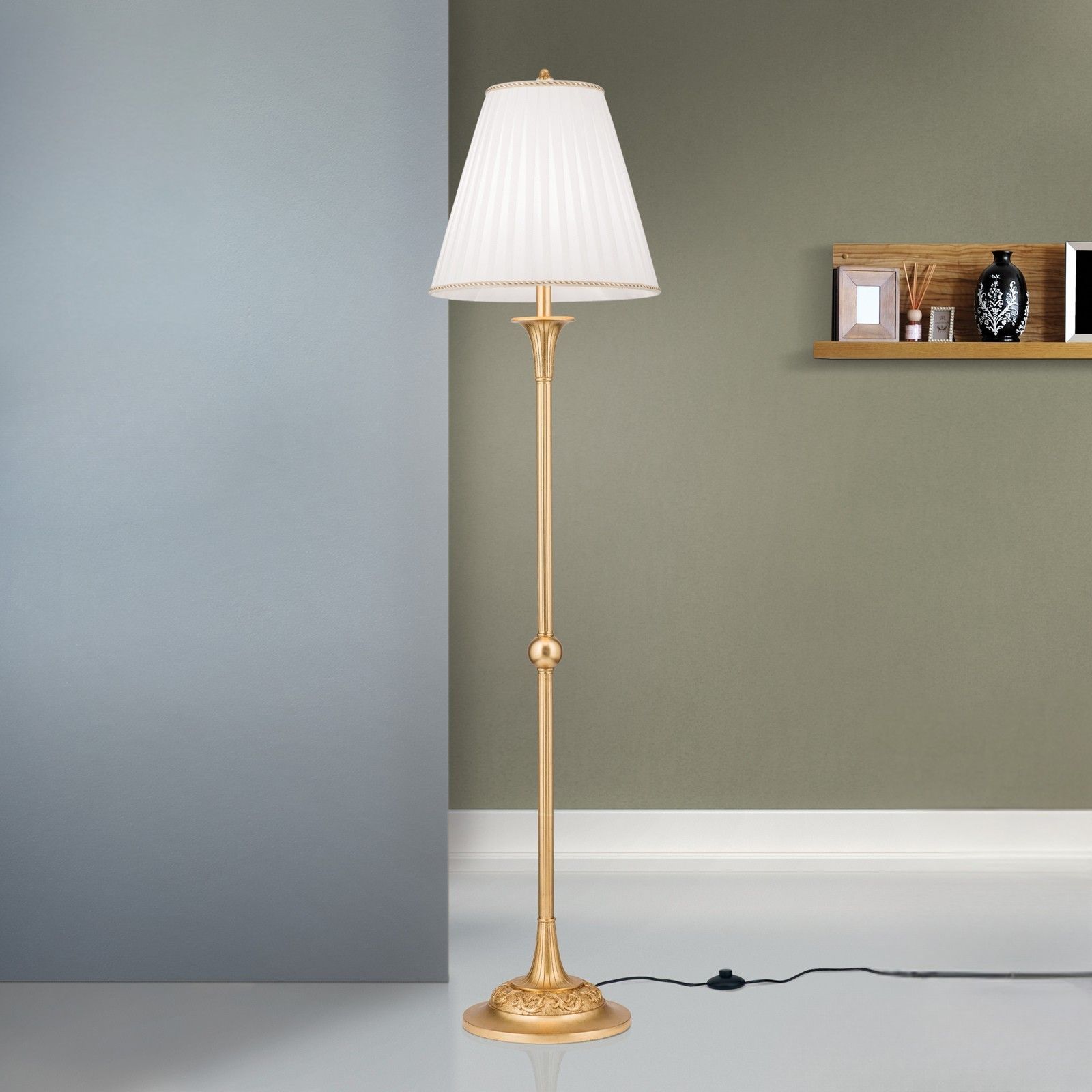 Floor lamp FONSA, antique gold