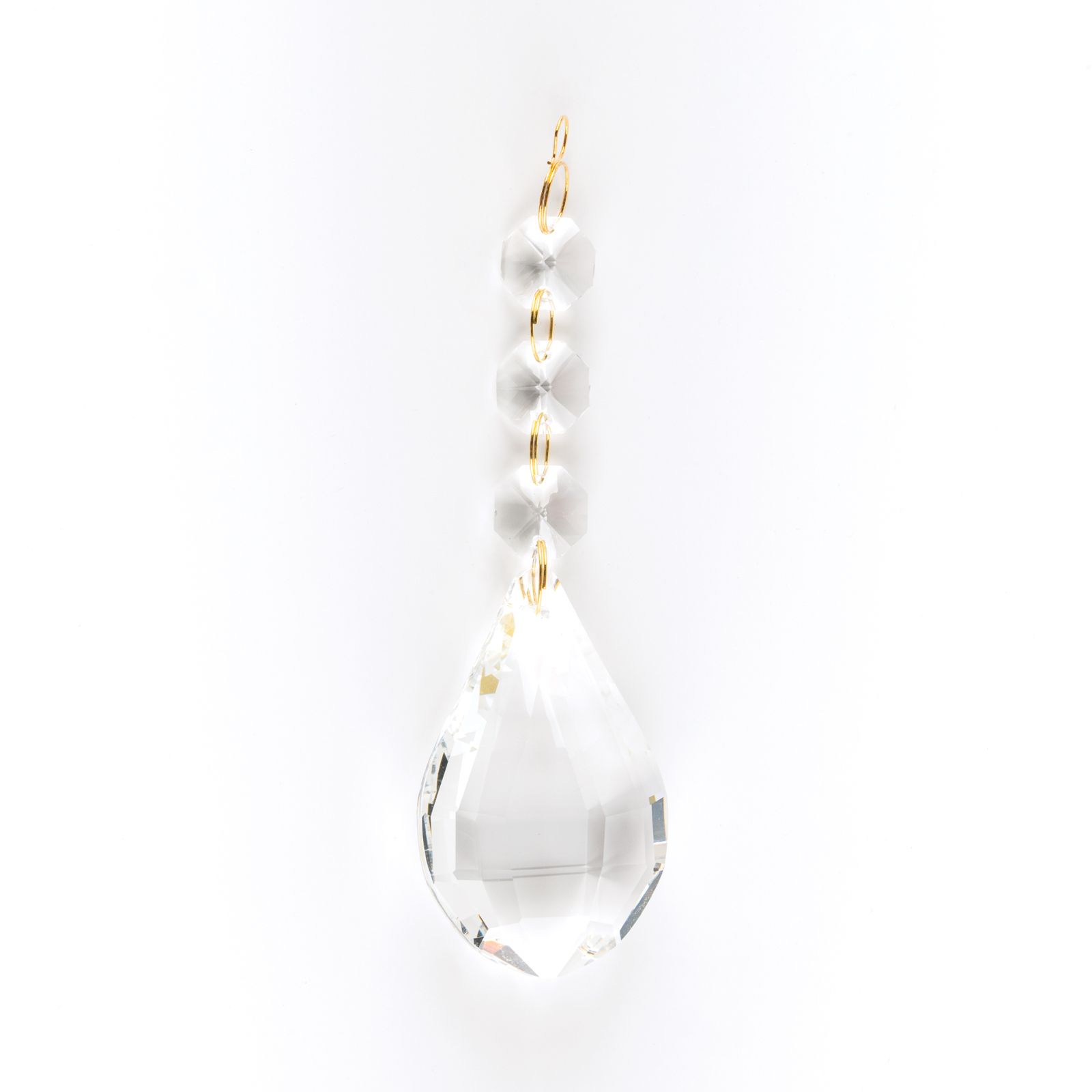 Chandelier crystal, 3 octagons and 1 almond, transparent