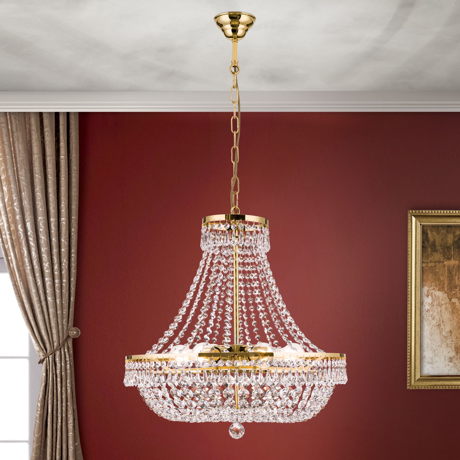 Luster SHERATON, 6-flammig, Gold, 55cm