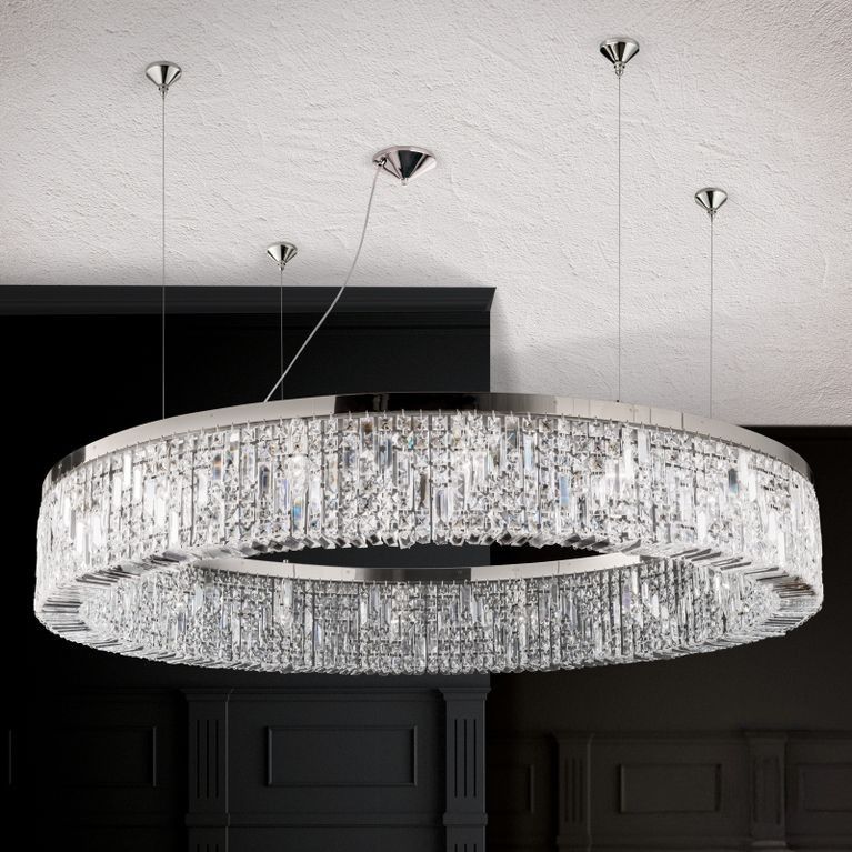 Luster RING, 16-flammig, Chrom