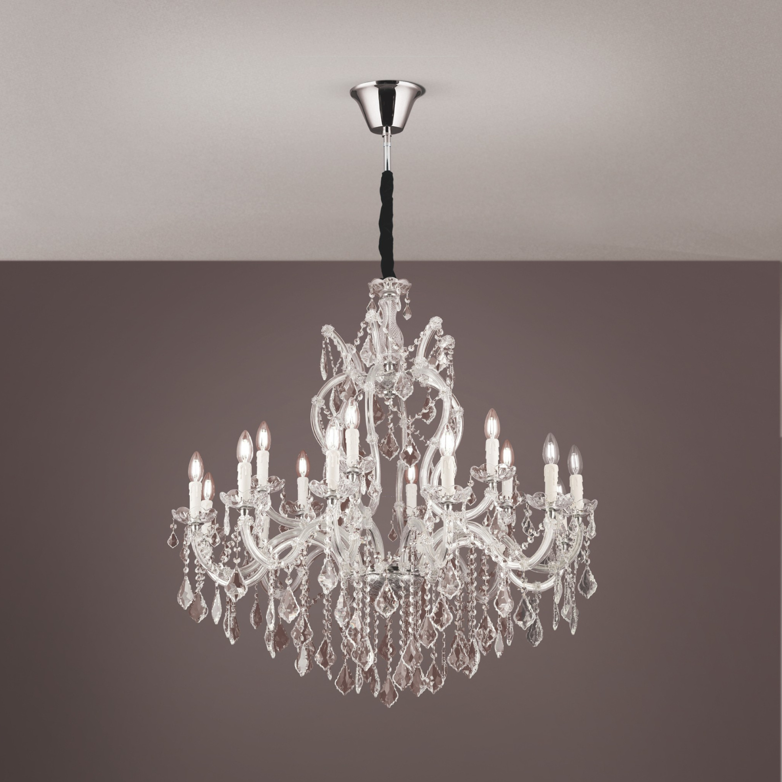 Luster THERESA, 18-flammig, Silber