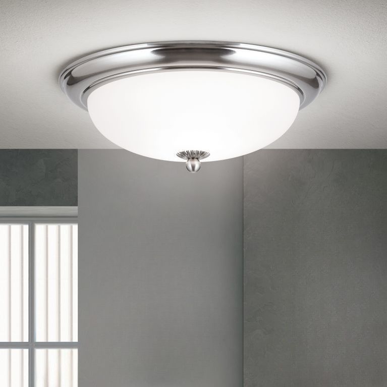 Deckenleuchte WIENER NOSTALGIE, Satin, mit opal mattem Glas, mit Knopf, 35cm