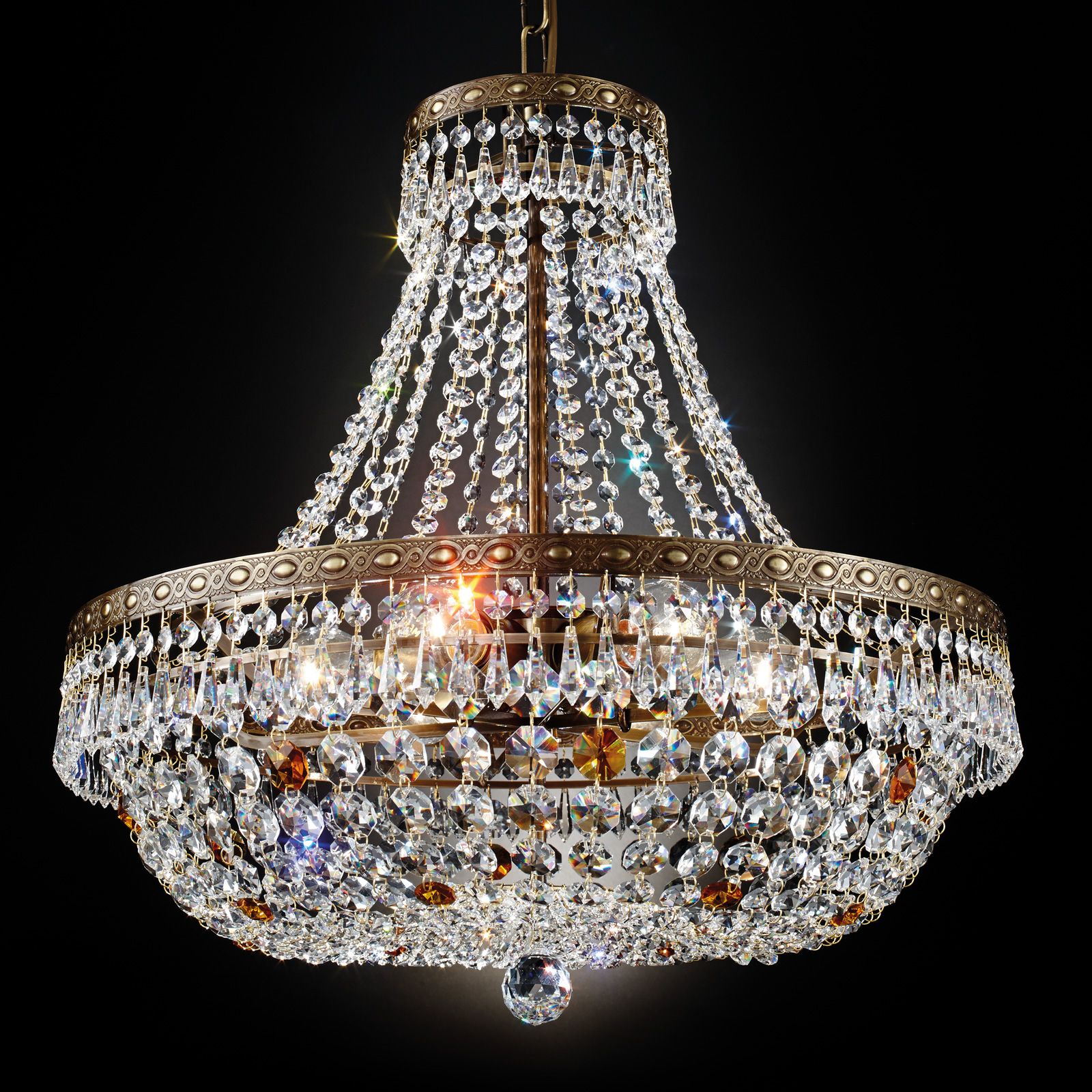 Luster SHERATON, 6-flammig, Patina, 55 cm