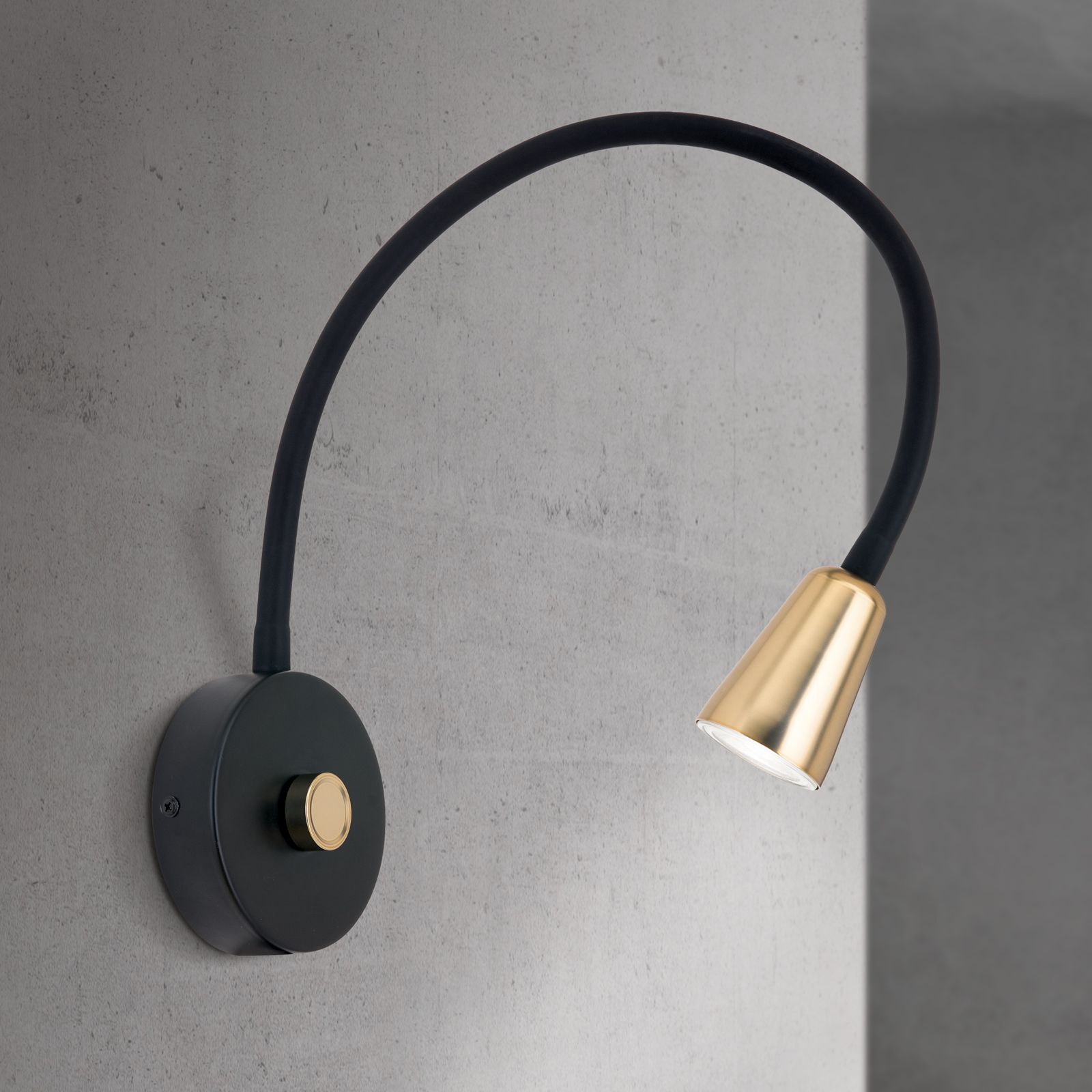 Wandleuchte DOTTY, Schwarz-Messing