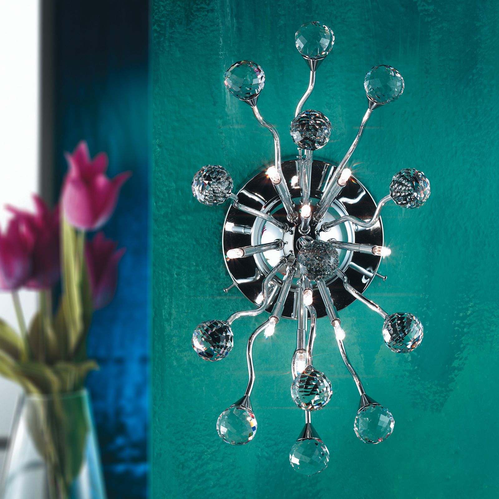 Nástěnné svítidlo GALAXY, 10 žárovek, chrom