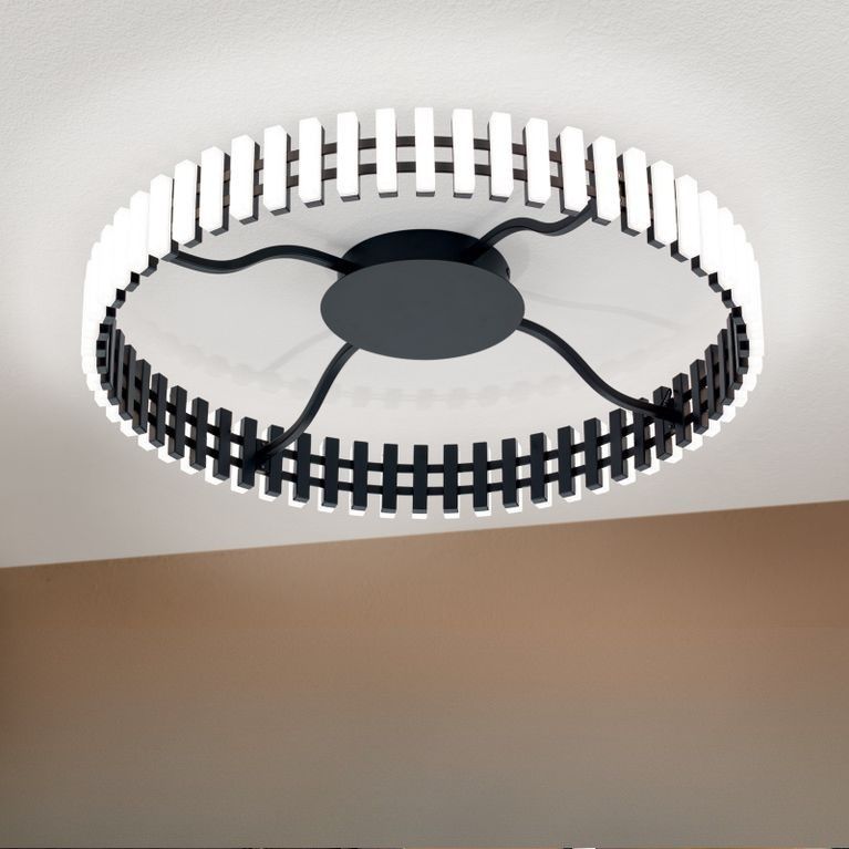 LED ceiling light MANSION, black, 63 cm