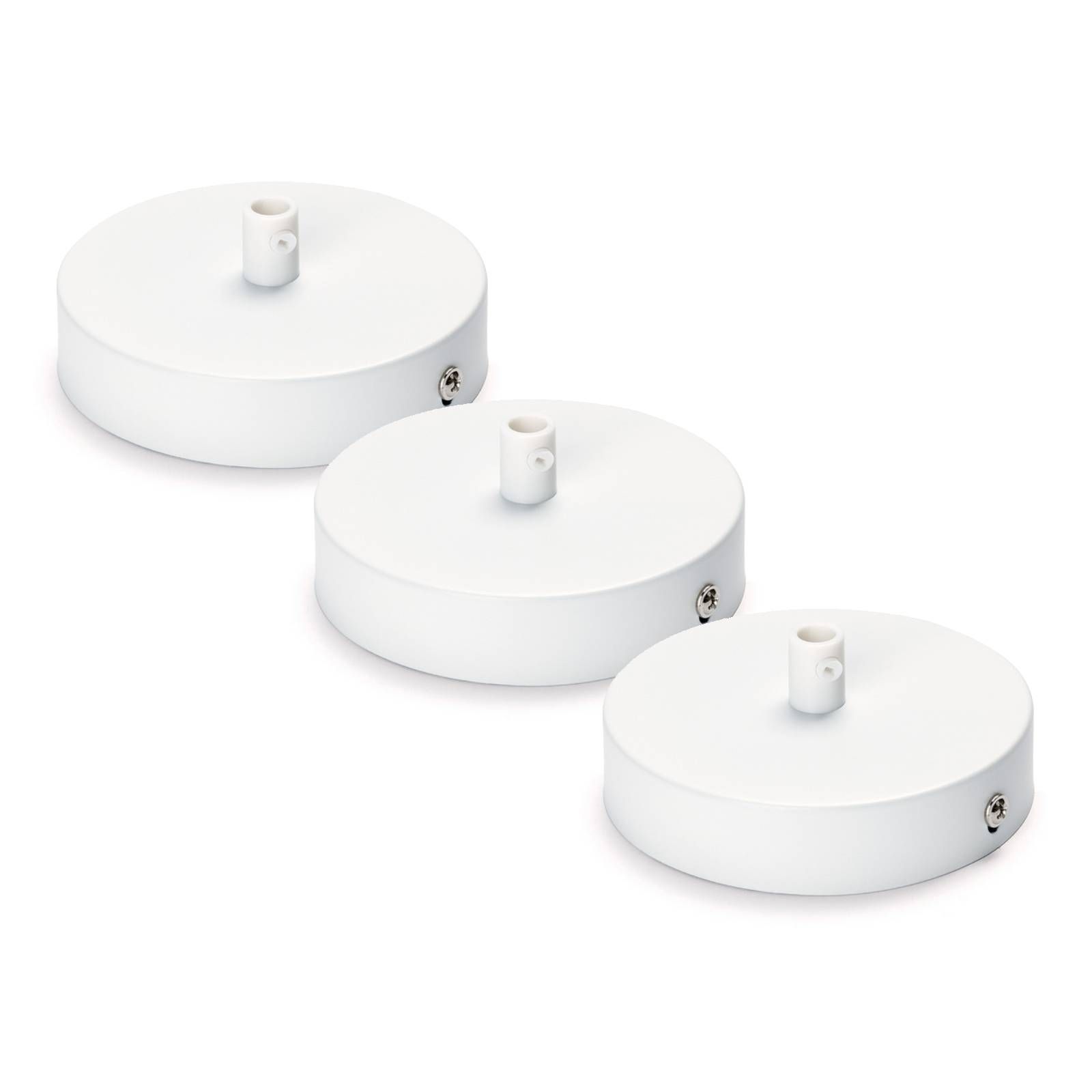 Rosette with clamp nipple, Ø 100 mm, 3 pieces, white