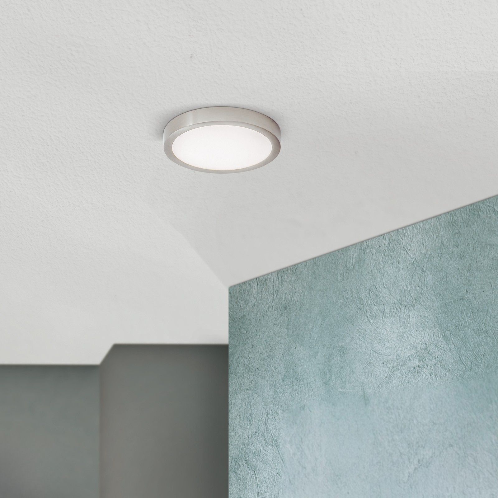 LED stropní svítidlo LERO, titanové, kulaté, 18cm