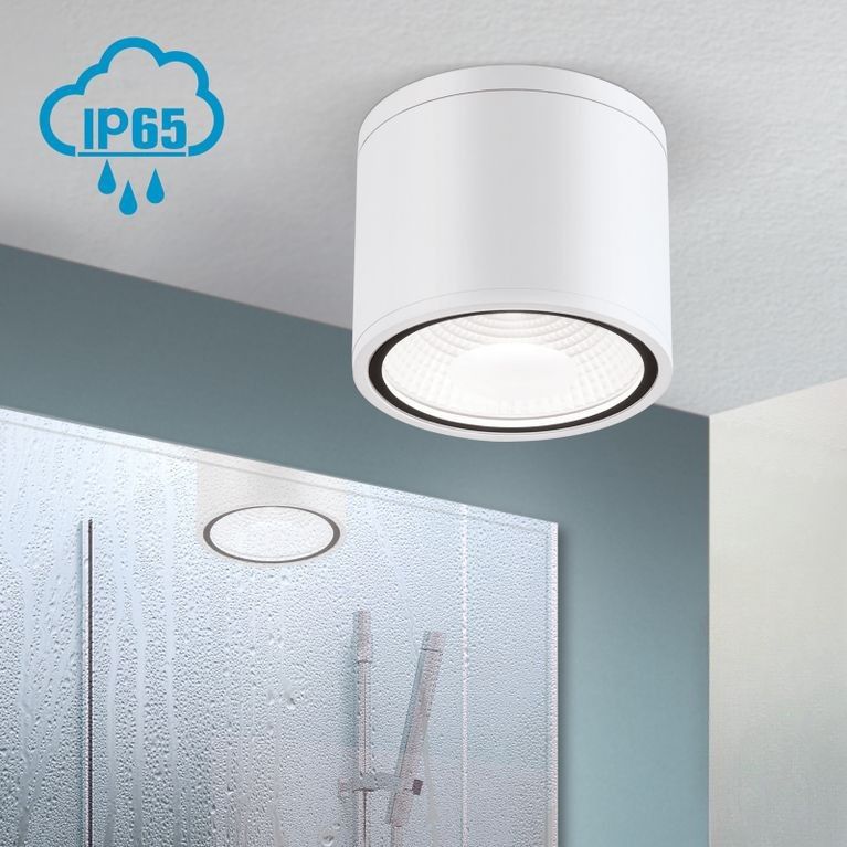 LED surface mounted spotlight SPUTNIK, IP65, white, Ø 14,5cm