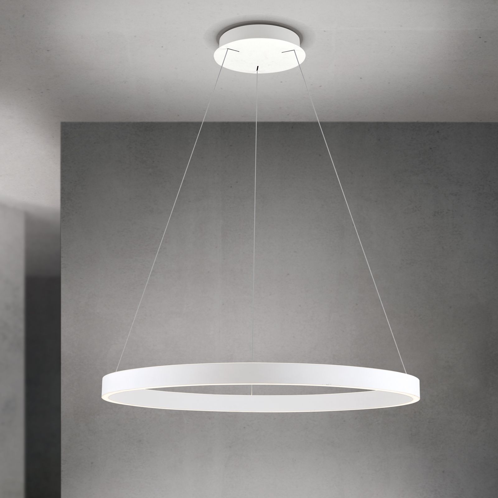 Pendant lamp KOLK, Ø 80cm, white