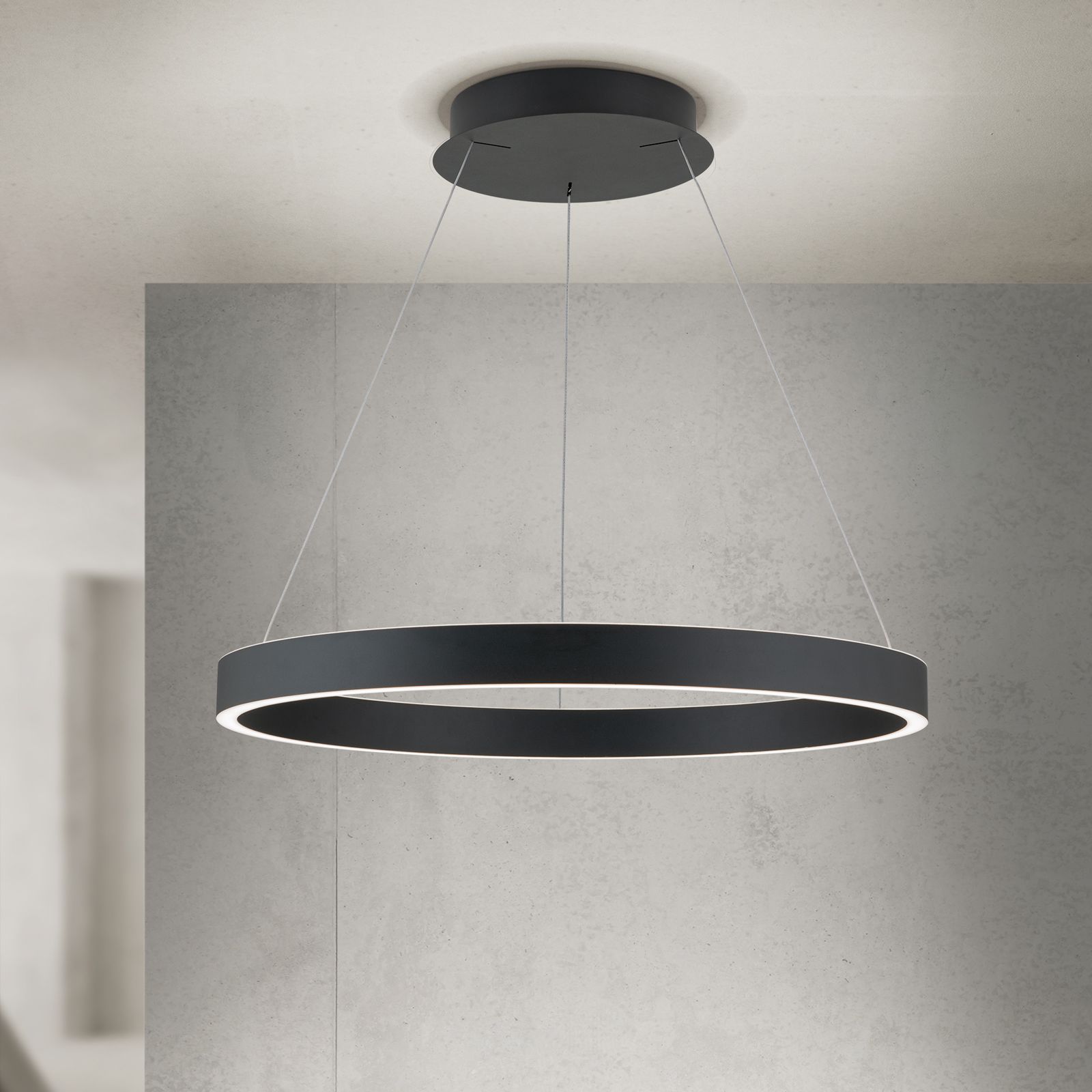 Hängeleuchte KOLK, Ø 60cm, schwarz