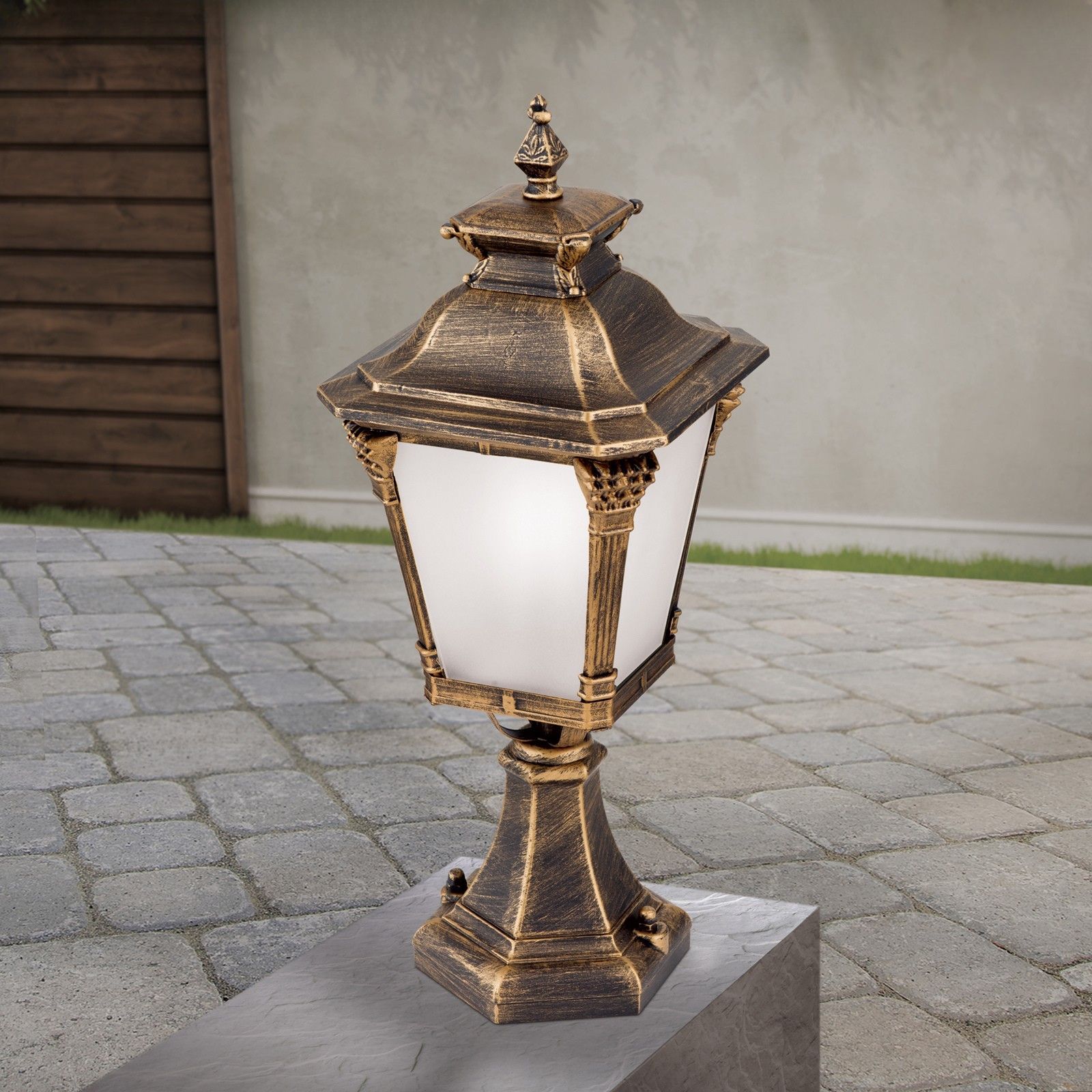 Venkovní svítidlo AIKO, patina, V57cm