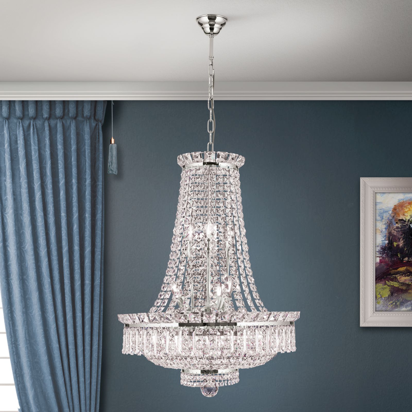 Chandelier AMBASSADOR, 15-flames, chrome
