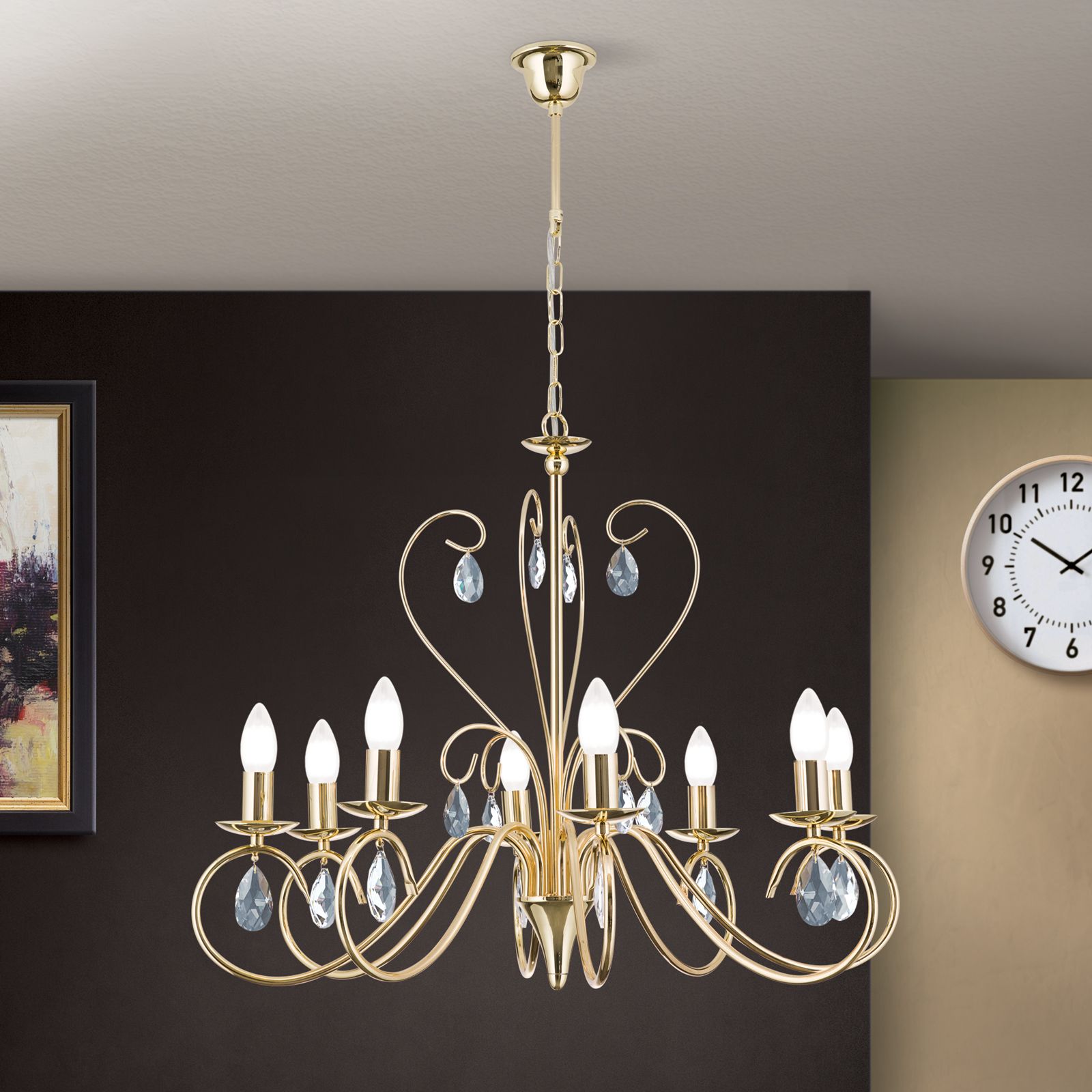 Luster ALESSIA, 8-flammig, Gold