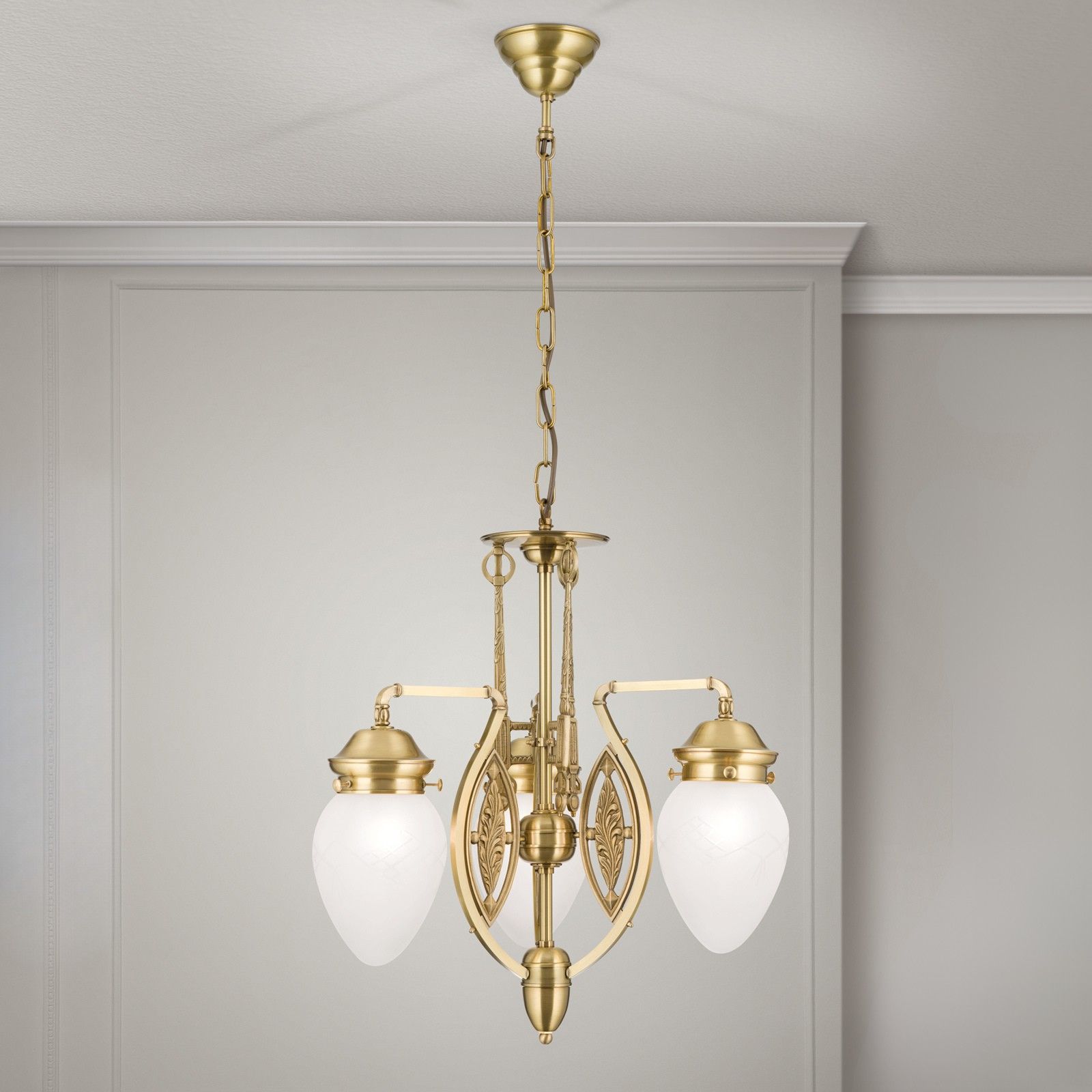 Lustr BUDAPEST, 3-žárovkový, bronzový, s čirými matnými skly