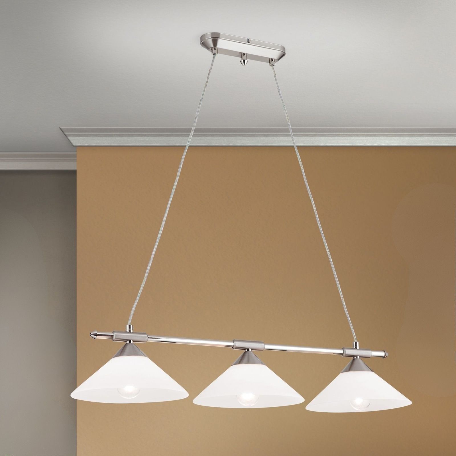 Hängeleuchte ARTDESIGN, 3-flammig, Satin, mit Opalgläsern