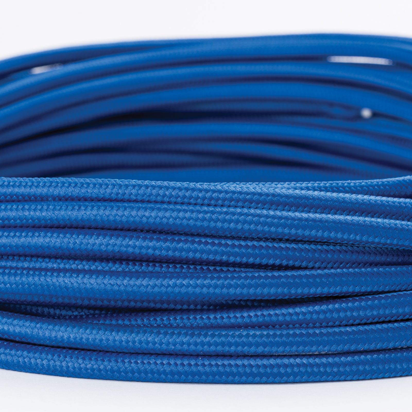 Kabel, Textil, 3x0,75mm², 1 m, Blau