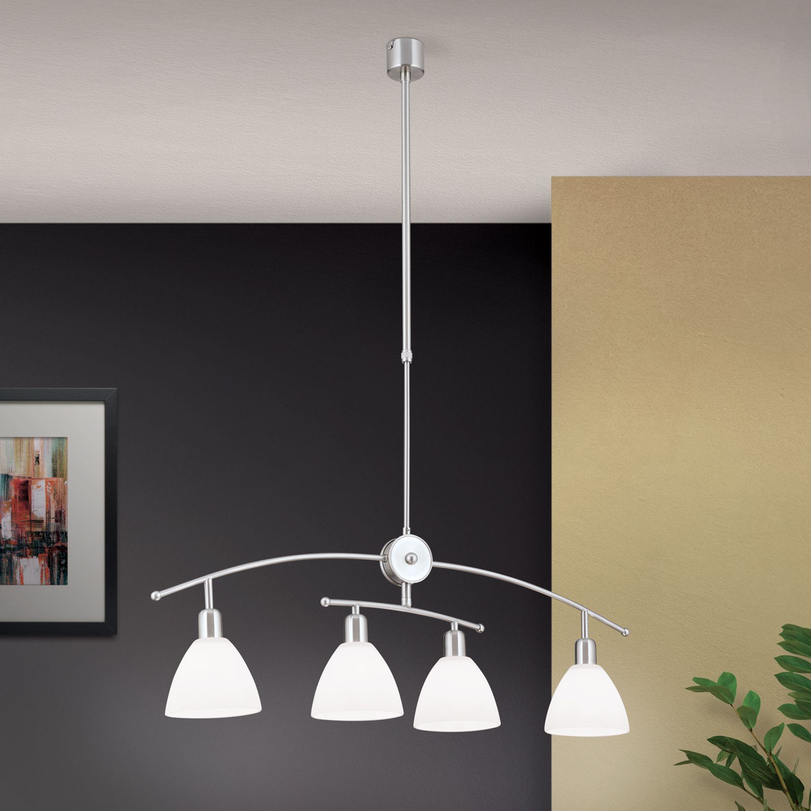 Chandelier SUSAN, 4-flames, satinated