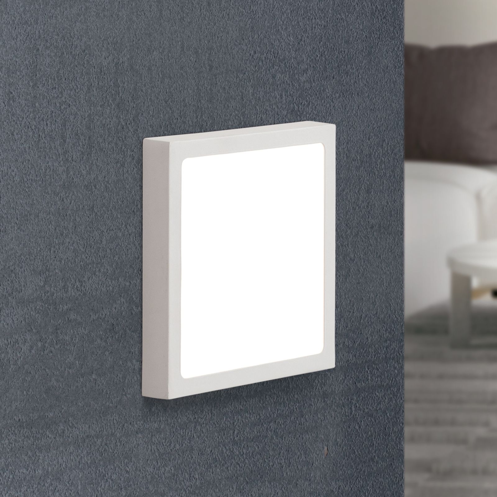 LED Deckenleuchte LERO, eckig, Weiß, 18cm