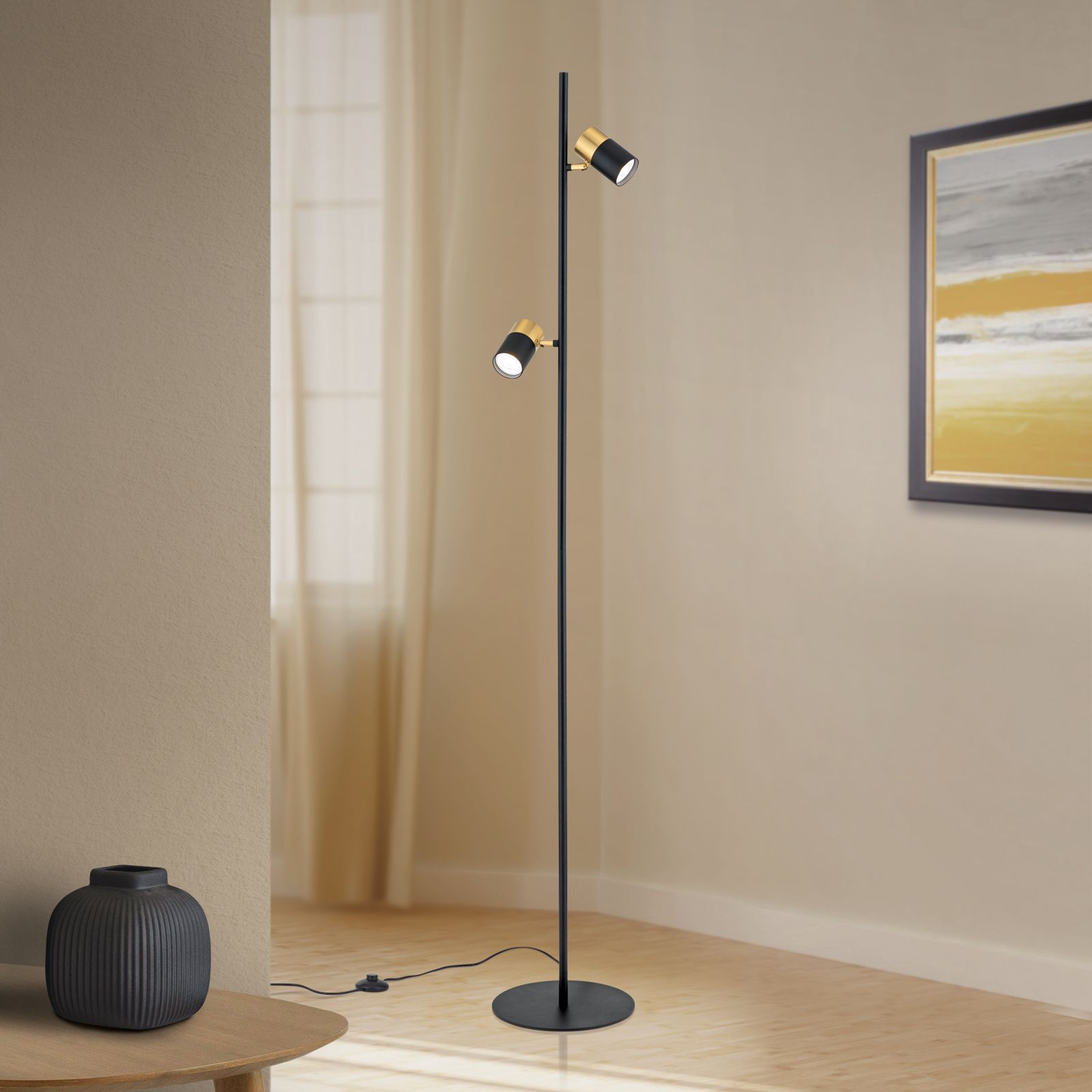 VISDANFO Modern Floor Lamp, 360 Degree Rotation Sky LED Floor lamp Office  Lighting, Bright LED Standing Pole Light, Tall Lamps for Living