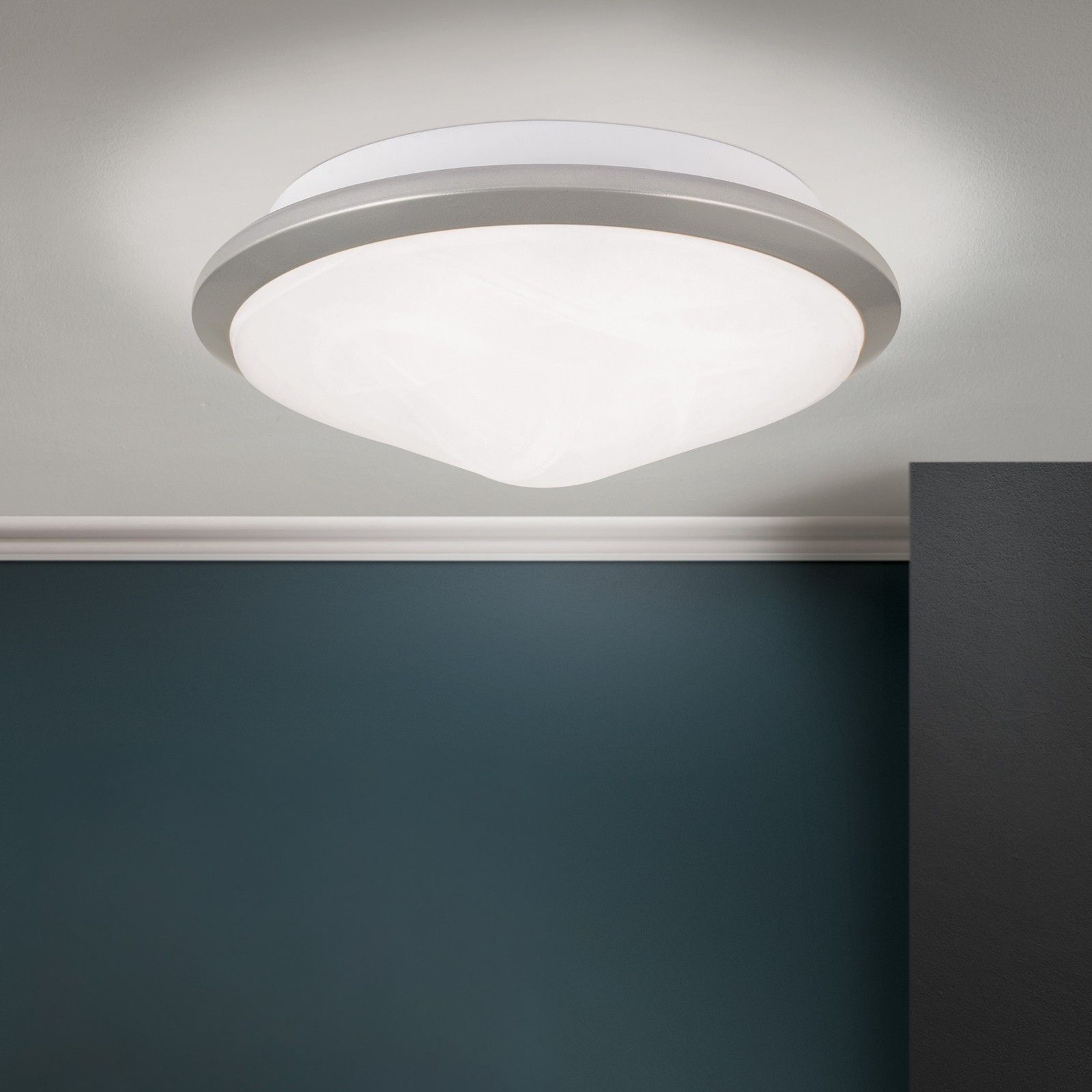 Ceiling light RIMA, 26cm, satin chrome finish