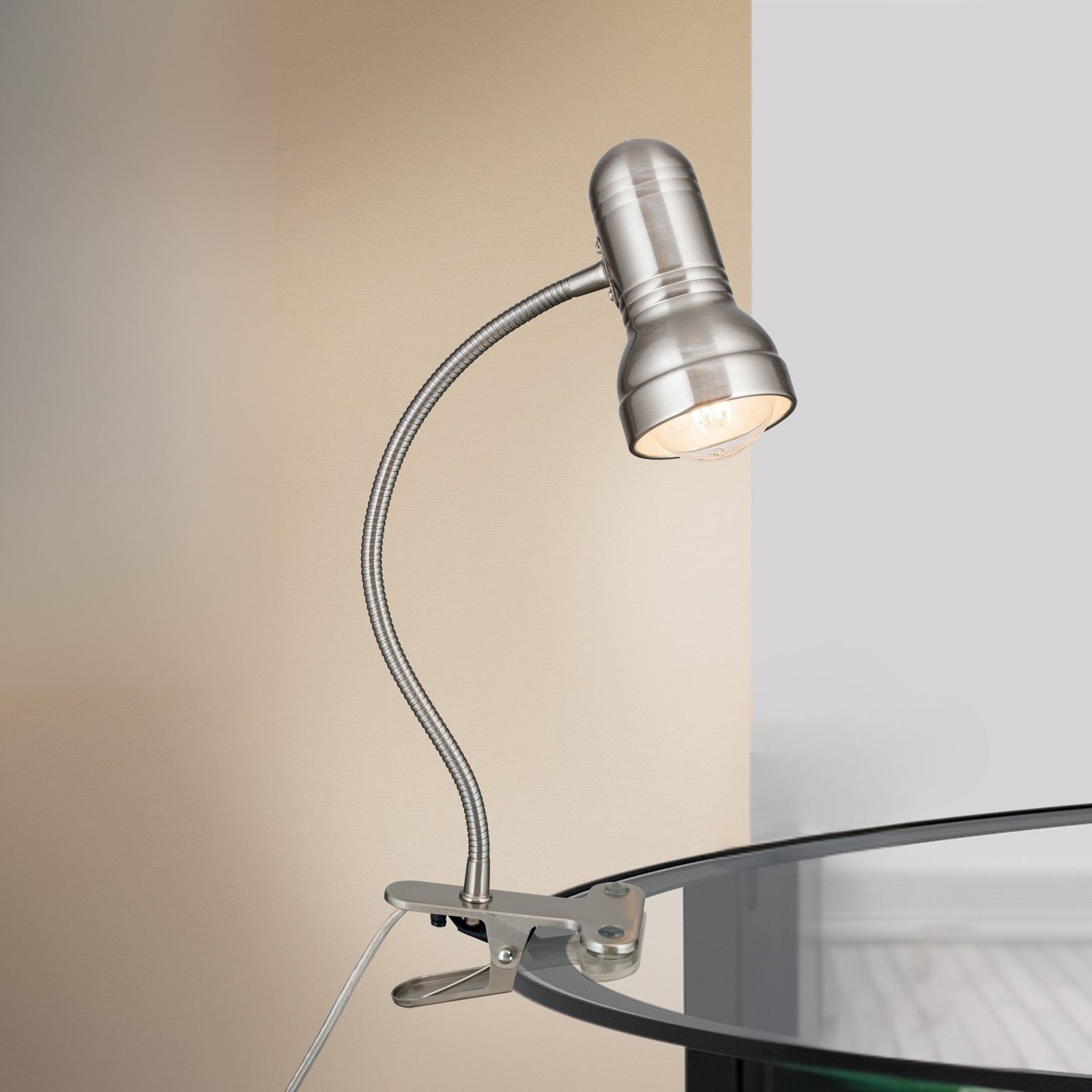 Sponové bodové svítidlo WILHELM, saténové, dlouhé