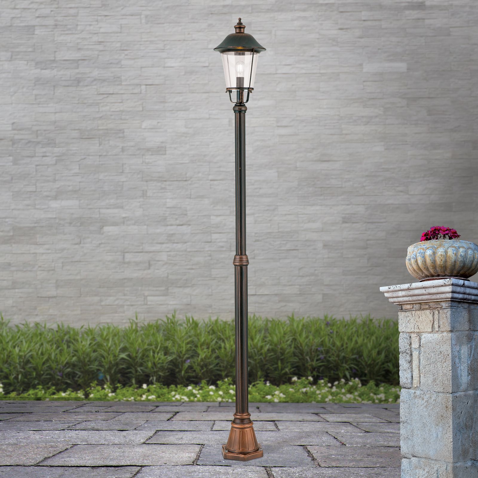 Outdoor lamp KENZO, Black copper, H216cm