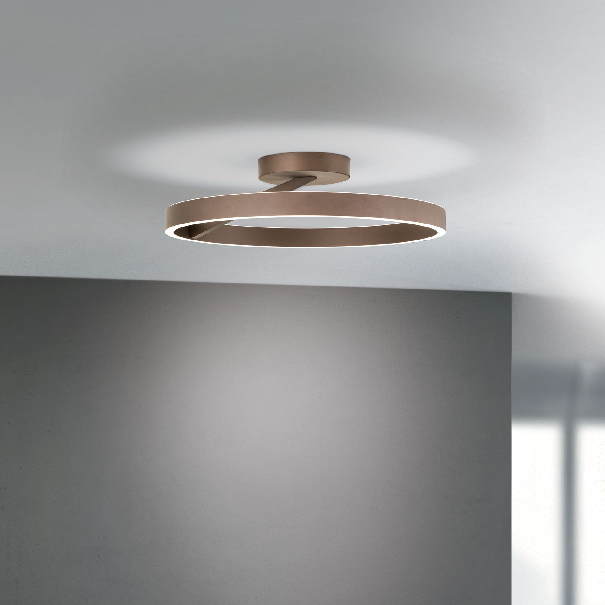 LED ceiling light KOLK, Ø 60 cm, aluminium-bronze
